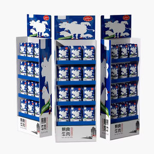 Stand Display lantai kardus kustom untuk supermarket untuk mempromosikan makanan ringan termasuk keripik kopi dan kembang gula - Product Image 1