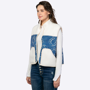 <span class=keywords><strong>Chaleco</strong></span> de <span class=keywords><strong>Forro</strong></span> <span class=keywords><strong>Polar</strong></span> Personalizado para <span class=keywords><strong>Mujer</strong></span> con Estampado de Herradura Estilo Western y Diseño de Patchwork, Top Casual sin Mangas, Fabricante - Product Image 3