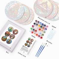 6pcs napperons de peinture de Noël par numéros, décorations de table de cuisine, cadeaux de vacances faits à la main bricolage, ensemble d'artisanat d'art de Noël