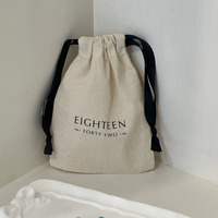 Sac en coton biologique avec cordon de serrage, réutilisable, pour courses, personnalisable, petit sac anti-poussière