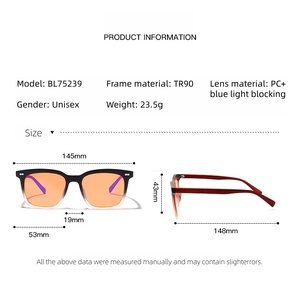 <span class=keywords><strong>Lunettes</strong></span> de sommeil anti-lumière bleue à 99 %, légères, à monture complète, nouveau produit transfrontalier, pour le gaming, monture carrée rétro en grain de <span class=keywords><strong>bois</strong></span> - Product Image 4