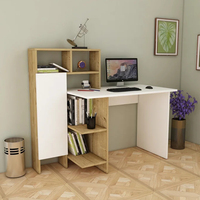 Bureau d'ordinateur de bureau, bureau domestique avec étagère intégrée, bureau simple pour le bureau ou la chambre, bureau d'étudiant combiné
