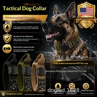 Collier GPS tactique étanche compatible AirTag en nylon pour Apple Find My et l'entraînement des chiens de taille moyenne à grande