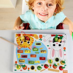 Juego de Pesca de Madera con Temática de Granja para Desarrollar Habilidades Motoras Finas, Alimentar Animales Pequeños, Regalo de Primer Cumpleaños para Niños y Niñas - Product Image 3