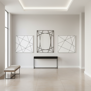 <span class=keywords><strong>Espejo</strong></span> de Pared Geométrico de Lujo Art Deco Moderno con Marco de Metal para Decoración del Hogar, Sala de Estar, Varios Estilos de Interiores - Product Image 3