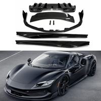 Kit carrosserie en fibre de carbone sèche style RYF pour Ferrari 296 GTB GTS : Lame avant, jupes latérales, diffuseur arrière, ailes et aileron arrière