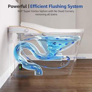 <span class=keywords><strong>WC</strong></span> intelligent monobloc avec pompe de surpression intégrée, bouton rotatif, chauffage instantané, capteur de pied, chasse d'eau automatique, bouclier anti-éclaboussures - Product Image 4