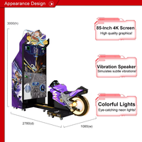 Machine de jeu d'arcade de course de moto Storm Rider X avec écran LCD 4K de 85 pouces, construction métallique, langue anglaise