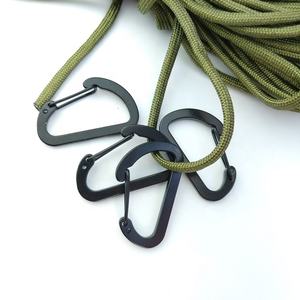 Minimosquetón <span class=keywords><strong>pequeño</strong></span> de aluminio en forma de D, negro, 4CM - Product Image 1