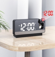 Elektrische Deckenprojektion LED-Wanduhr 7,3 Zoll Großbildschirm Modernes Design Schlummerfunktion USB-Ladefunktion Indoor LUMINOVA