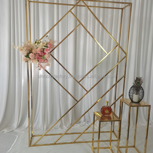 LEDA Wedding <b>Decor</b> Factory Direct Modern Style Hot Sale Metal Gold Frame <b>Arch</b> Stainless Steel Stage Square Backdrop - Product Image 4