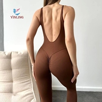 Haute qualité femmes sport body combinaison réglable Sexy une pièce doux Nylon Yoga ensemble