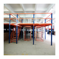 Plateforme de Stockage Industrielle en Acier pour Mezzanine, Étagère à Marches Noire pour Entrepôt, 2/3 Niveaux, Haute Capacité de Charge, Anti-Corrosion