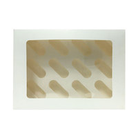 Nouvelles boîtes rectangulaires en carton et plastique pour pâtisseries, biscuits et desserts, avec fenêtre transparente