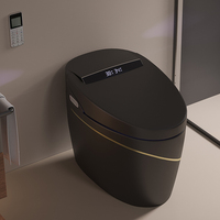 New Design P Trap Automatic One Piece <strong>Black</strong>-gold Bidet <strong>Best</strong> <strong>Sell</strong> Coloured Smart <strong>Toilet</strong> With Intelligent Voice Control