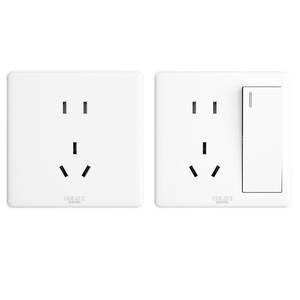 Prise murale Delixi blanche de type 86, simple/double/deux voies, cinq trous, panneau de prise, courant maximal de 15 A pour la maison et le câble réseau informatique - Product Image 1