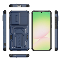 Étui robuste pour Samsung A57 A37 A27 A17 A56 A36 A26 avec cache-caméra coulissant et béquille, coque de protection antichoc