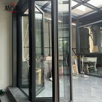 Porte pliante en aluminium à cadre étroit sur mesure avec joint d'étanchéité et ventilation flexible pour véranda, patio, balcon et cloison