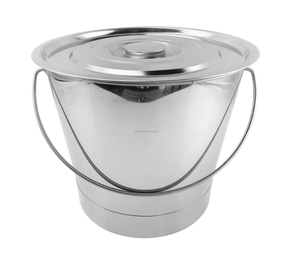 Seau à glace en acier inoxydable avec poignée pour bar et fêtes - Product Image 1