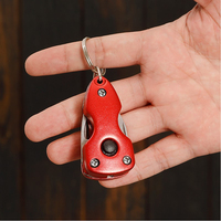 Porte-clés LED multifonction 6-en-1 personnalisé, couteau pliant en acier inoxydable, multi-outils, tournevis avec ouvre-bouteille