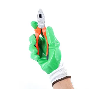 Guanti da lavoro Microflex in Nylon bianco bianco 13G in poliestere verde rivestiti guanti da lavoro di sicurezza in Nitrile