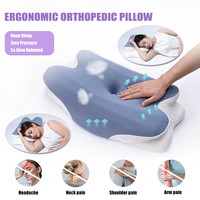 Oreiller ergonomique orthopédique LIANDA P-125 en mousse à mémoire de forme, le mieux noté, pour soulager les douleurs cervicales, idéal pour le sommeil, l'allaitement et l'hôtellerie, avec housse amovible