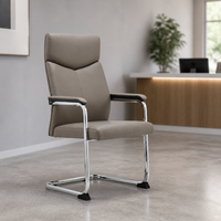 Chaise de bureau de direction avec structure en acier, base cantilever, dossier haut, siège coulissant - Conception ergonomique et confortable pour hôtels et écoles