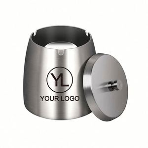 Porte-cigarettes classique en acier inoxydable épaissi, sans fumée, avec logo personnalisable, facile à nettoyer, cendrier pour cigares pour hôtel et bar - Product Image 1