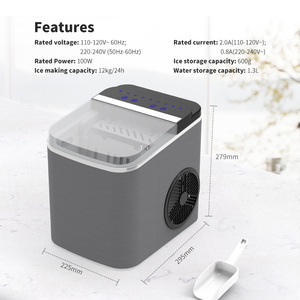 12Kg/24H Portable <b>Ice</b> Maker Self-Cleaning Countertop <b>Ice</b> <b>Machine</b> 2 Sizes <b>Ice</b> Cubes for Home Kitchen Office Bar Party In - Product Image 2