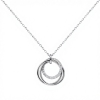 Collier ras-de-cou classique pour femme en argent sterling 925 plaqué or rose, avec zircon géométrique circulaire, idéal pour mariage
