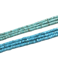 Perles Heishi en turquoise naturelle, turquoise bleu-vert, grandes perles Heishi, turquoise brute taillée, fabrication de bijoux