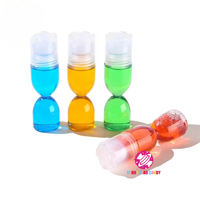 Nouveau produit léchage liquide bonbons coloré sablier forme fruit saveur boule roulante doux liquide bonbons