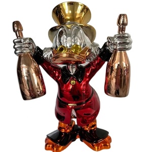 Bán buôn Nhà cung cấp nhựa điêu khắc trang trí nội thất nghệ thuật thiết kế màu hồng vịt tác phẩm điêu khắc mạ điện - Product Image 6