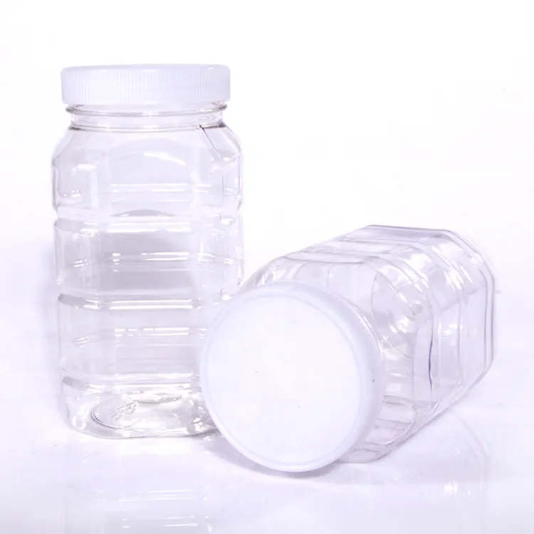 Şeffaf PET plastik gıda sınıfı bal şişe/kavanoz/depolama tankı
