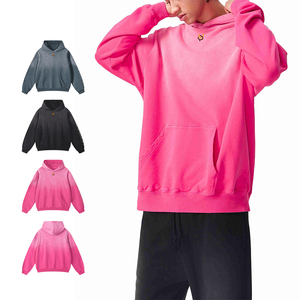 เสื้อฮู้ดดี้ KingSen OEM ปักโลโก้ ผู้ชาย ผ้าฝ้าย 100% ระบายอากาศได้ดี เป็นมิตรกับสิ่งแวดล้อม สไตล์วินเทจ ฮิปฮอป ทรงโอเวอร์ไซส์ สีซีดแบบซันเฟด - Product Image 1