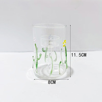 Haute transmission de la lumière soufflé à la main en verre bougeoir ensemble Cactus Floral Pâques décor de noël résistant à la chaleur écologique