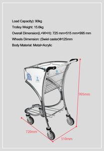 Highbright Curved Frame Airport Luggage Trolley with Front Advertising Panel for Terminal Use - Product Image 4