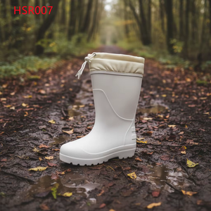 Bottes de pluie en PVC rouge ZYF, résistantes à l'eau et à la boue, à tige haute, pour l'agriculture, avec semelle auto-nettoyante pour le balayage des rues, imperméables, en caoutchouc HSR009 - Product Image 4