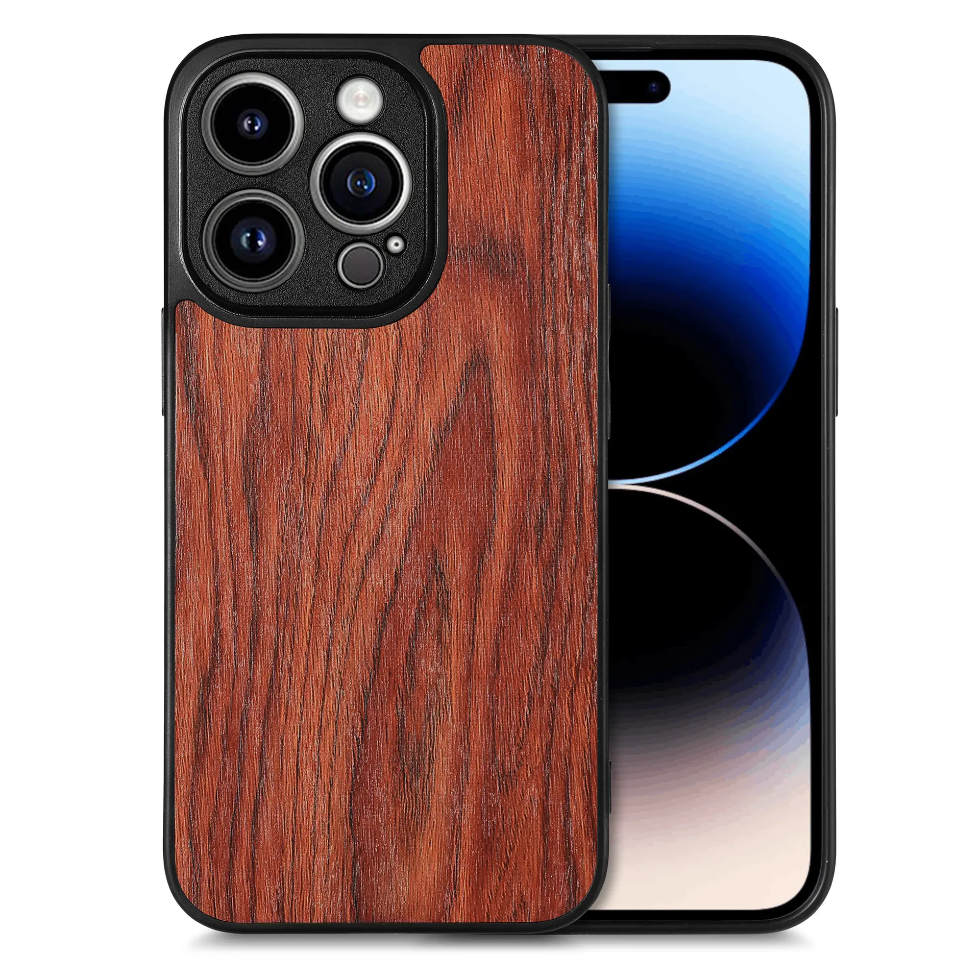 Commercio all'ingrosso cassa del telefono del grano di legno PU legno in bianco Logo personalizzato custodia di qualità per IPhone X/Xs XR 11 12 13 14 15 Pro Max