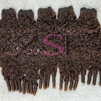 Harga grosir 12A kutikula selaras perawan coklat berwarna Burmese rambut keriting ekstensi pakan 100% rambut Remy mentah bundel keriting keriting