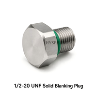 Bouchon d'étanchéité solide HYSF SUBSEA 3/4-16UNF en acier inoxydable avec joint torique pour équipement sous-marin, alimentation, PCB, FPC, UHF