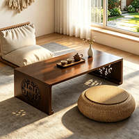 Table basse et bureau pliables en bambou, écologiques et durables, style antique asiatique, pour salon, baie vitrée, chambre à coucher ou bureau compact
