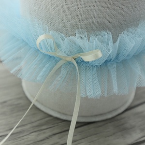 <span class=keywords><strong>Jarretière</strong></span> de mariée en tissu résille à volant unique, mini <span class=keywords><strong>jarretière</strong></span> décorative avec nœud long pour mariée - Product Image 4