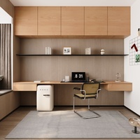 Ensemble de meubles de chambre à coucher modernes de luxe léger en bois massif personnalisé pour villa et appartement