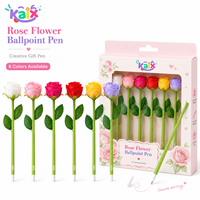 Stylo gel en silicone souple KAIX en forme de rose, écriture fluide, cadeau idéal pour les enseignants et la rentrée scolaire (vente au détail)