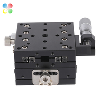 Eje XY de 60x60mm, etapa de posicionamiento lineal de alta precisión con cabezales de micrómetro para instrumentos de prueba, escenario Manual, C & K
