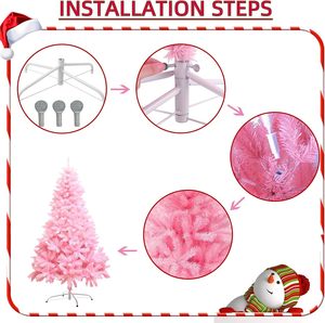 Factory Wholesale Direct Sale 2025 New Product Merry Christmas Decorations Large Pink Artificial Plastic <b>Tree</b> for Shopping Mall - Product Image 5