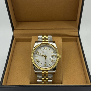 Luxury Men's <b>Automatic</b> Mechanical Watch with Roman Numeral Dial NH35 Movement Magnifier Waterproof Feature Business <b>Wristwatch</b> - Product Image 6