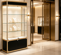 Vitrine de Luxe Personnalisée en Métal pour Bijoux avec Éclairage LED pour Centre Commercial - Présentoir en Verre Durable et de Haute Qualité