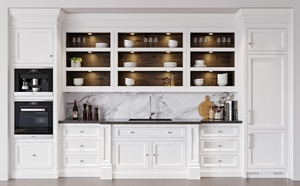Solid Wood Cabinet High End Luxury Solid Wood Kitchen Cabinet Shaker Modern Luxury Kitchen Cabinet With Oval Curved Island Direct From China